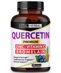 Ultra Quercetin High Purity 98% with Bromelain Capsules - Equivalent to 4085 mg Powder - Maximum Strength with Ashwagan - Supports Overall Health Strength Energy (100 Counts)