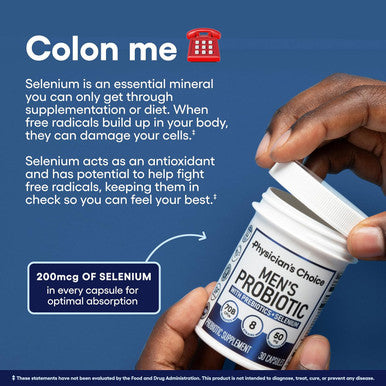 Physician'S Choice Probiotics for Men - 70 Billion CFU - 8 Strains - Selenium & Prebiotics - Supports Digestive Health Microbiome Colon & Immune Health - Advanced Men's Probiotic - 15ct Sample Size