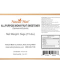 Monk Fruit Zero Calorie Sweetener (2x Sugar Sweet, Original), 5kg/11Lbs- Granular Powder Blended with Erythritol - Sweet Natural Alternative to Xylitol and Stevia - Sugar Replacement for Keto, Paleo, Low GI