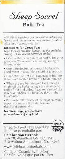 Organic Sheep Sorrel Herb Tea 40 grams By Celebration Herbals