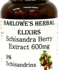 Barlowe's Herbal Elixirs Schisandra Berry Extract - 60 600mg VegiCaps - Stearate Free, Glass Bottle!