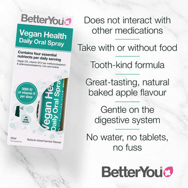 BetterYou Vegan Health Oral Spray - 25ml (0.068 fl oz)
