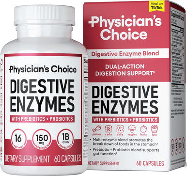 Physician'S Choice - Gut + Mind Bundle: Digestive Enzymes 60ct + KSM-66 Ashwagandha 60ct for Digestive Comfort and Stress + Mood Support