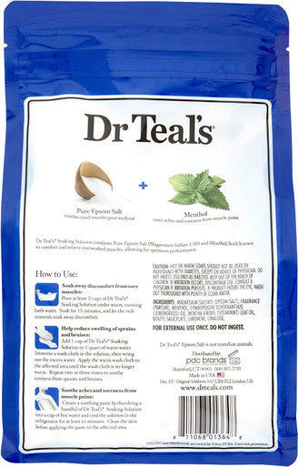 Dr Teal's Epsom Salt Bath Combo Pack (6 lbs Total), Relax & Relief with Eucalyptus & Spearmint, and Pre and Post Workout with Magnesium Sulfate and Menthol