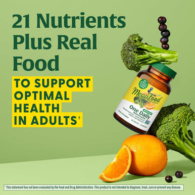 Megafood One Daily Iron Multivitamin - Multivitamin For Women And Men - With Real Food - Immune Support Supplement - Bone Health - Energy Metabolism - Vegetarian Non-Gmo No Iron - 60 Tablets