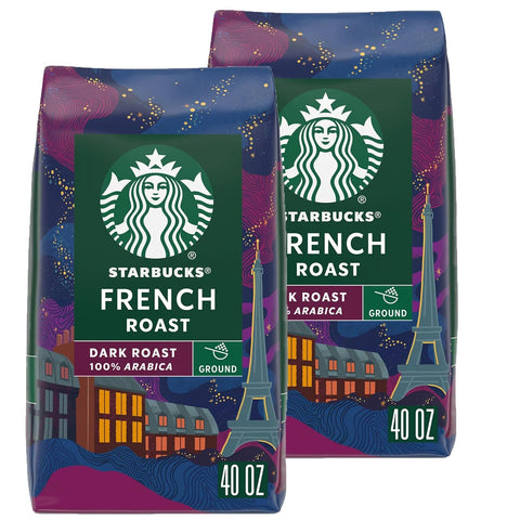 Starbucks Ground Coffee, Dark Roast Hot or Iced Coffee, French Roast, 28 oz