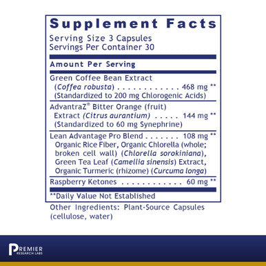 Premier Research Labs Lean Advantage - For Weight Management, Lean Body Mass & Energy Metabolism - Supplement With Chlorella