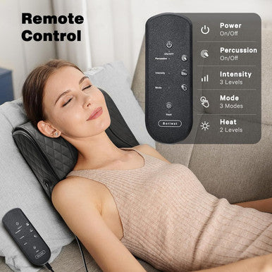 Back Massager With Heat, Percussion & Shiatsu 2-In-1 Massager For Lower Back Pain Relief, 3D Deep Tissue Kneading Massage Pillow For Back, Waist, Leg, Foot Relax, Gifts For Dad R9 V11