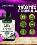 Built Nature Milk Thistle 1000Mg - Liver Detox Supplement With Silymarin Extract & Dandelion Root Gentle Herbal Liver Cleanse For Men & Women - Liver Health Support - Non-Gmo - 120 Veggie Capsules