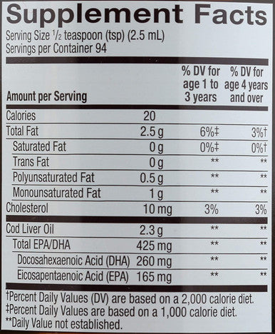 Natures Way Ultra Pure Omega-3 Kids DHA Liquid Fish Oil Supplement, Juicy Cherry Flavor, 8 Fl Oz