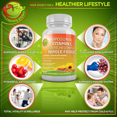 Overall Health Support Liposomal Vitamin C 1500mg Acidophilus Probiotic Vegan Probiotic Prebiotic Supplement Quercetin 500mg with Bromelain Zinc and Vitamin C Supplement