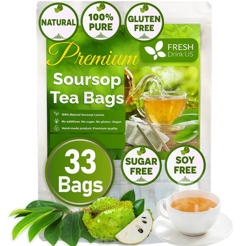 FreshDrinkUS, Premium 50 Mulberry Leaf Tea Bags, 100% Natural & Pure from Mulberry Leaves. Herbal Tea. Made with Natural Material Tea Bags. No Sugar, No Caffeine, No Gluten, Vegan.