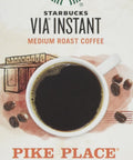 Starbucks VIA Instant Coffee, Medium Roast Coffee, Pike Place Roast, 100% Arabica, Single-Serve, 1 Box (50 Packets) | 100% Arabica instant coffee packets; Pike Place Roast medium roast; 1 box, 50 packets