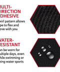 Curad Performance Series IRONMAN Maximum Grip Kinesiology Tape Sweat & Water Resistant Athletic Tape Cotton Elastic Compression Support for Joints & Muscles Black 2 x 10 inches 1 Roll (20 Strips)