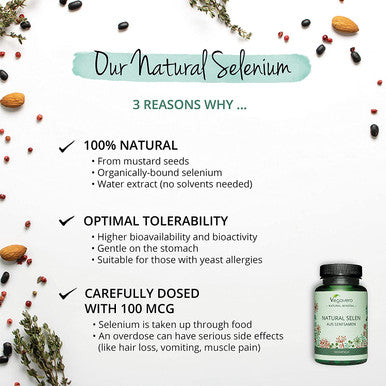 Selenium 100mcg VegaveroÃƒâ€šÃ‚Â® | 100% Natural from Mustard Seeds | Yeast-Free | 180 Vegan Capsules