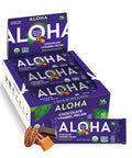 ALOHA Organic Plant Based Protein Bars | Chocolate Caramel Pecan | 12 Count 1.98oz Bars | Vegan Low Sugar Gluten Free Paleo Friendly Low Carb Non-GMO Stevia Free Soy Free No Sugar Alcohol Sweeteners