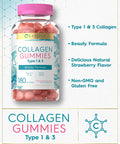 Carlyle Collagen Gummies | 180 Count | Type 1 & 3 | Strawberry Flavor Beauty Supplement | Hydrolyzed Collagen for Women & Men | Non-GMO, Gluten Free