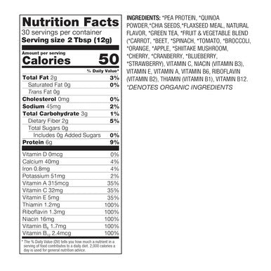 Betterbody Foods Organic Superfood Powder with Protein Vitamins C E and B12 (12.7 oz.)