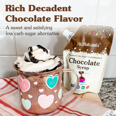 Nunaturals Stevia Syrup Sugar- Sweetener Plant-Based Sugar Substitute Zero Calorie Sugar- Syrup Chocolate 6.6oz (3-Pack)