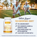 Turmeric Curcumin Supplement Complex - Turmeric Curcumin with Ginger, BioPerine Black Pepper, Boswellia, Glucosamine - 95% Standardized Curcuminoids - Joint Support Supplements*, 90 Capsules
