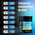 DEDICAD Nad+ Supplement 1000Mg - Pure Nad Supplement Combined To Resveratrol Quercetin Berberine Fisetin Tmg And Grape Seed Energy And Dna Repair Aging Defense Brain Function - 60 Capsules
