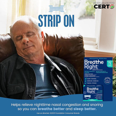 Breathe Right Nasal Strips, Extra Clear For Sensitive Skin, 72 Clear Strips