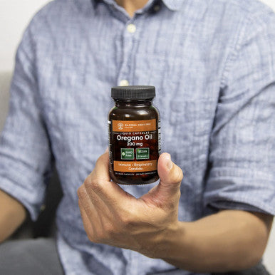 Global Healing Oregano Oil Capsules - Vegan Supplement For Immune System Support, Promotes Respiratory Health & Normal Digestion Health, Gas & Gut Wellness - Contains Cayenne Pepper Extract - 60 Count