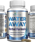 YUMMYVITE Water Away Gentle Herbal Diuretic - Natural Diuretic Water Pills - Relieve Bloating, Reduce Excess Water Weight With Dandelion Leaf, Green Tea, Detox Cleanse & Urinary Health. Non-Gmo, 60 Capsules