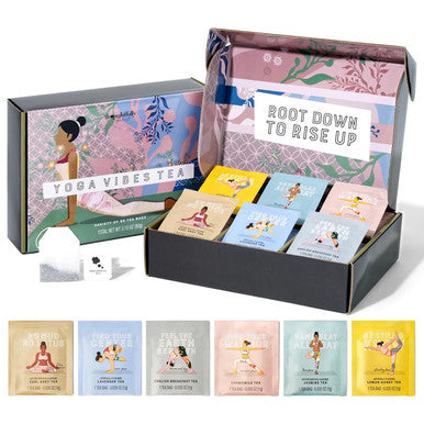Thoughtfully Gourmet Yoga Vibes Tea Set Tea Sampler Includes 6 Flavors of Tea with Inspirational Quotes Great Yoga s for Women Set of 90