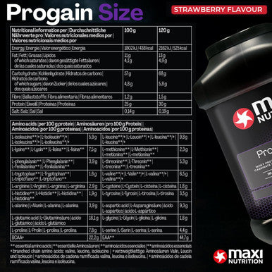 MaxiNutrition Progain - Strawberry Whey Protein Shake for Size & Mass - 1.2kg