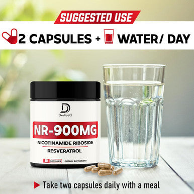 Nad Nicotinamide Riboside Resveratrol 900Mg Plus Resveratrol 100Mg - Cellular Production & Restoration, Aging Well, Overall Vitality - 80 Capsules