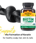 Country Life Biotin High Potency 10Mg 120 Count Certified Gluten Free Certified Vegan Verified Non Gmo