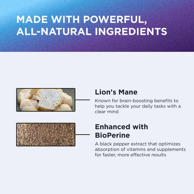 DR. EMIL NUTRITION 2100mg Organic Lions Mane Supplement Capsules Focus Mental Clarity and Cognition Nootropic Lion's Mane Mushroom Supplement with Organic Lions Mane
