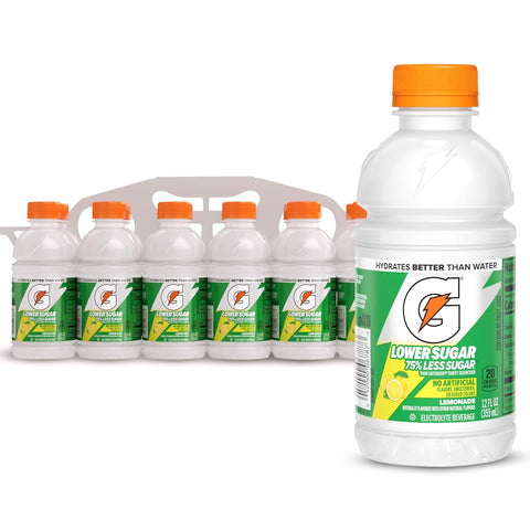 Gatorade Lower Sugar Electrolyte Sports Drink Rain Berry 12 fl oz Bottles (12 Pack) 75% Less Sugar No Artificial Flavors No Artificial Sweeteners No Artificial Colors Hydration