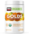 Force Factor Organics Golds Superfood Powder to Improve Rest and Relaxation, Turmeric Curcumin and Mushroom Supplement with Turkey Tail Mushroom, Chaga, and Ginger, Soothing Citrus, 30 Servings