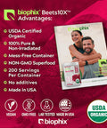 Biophix Organic Beets 10X Beet Root Powder 2.2 Lb 50000 Mg Equivalent - Superfood - Powerful Antioxidant - Rich In Nitric Oxide - Supports Heart Health - Natural Flavor - No Sugar Added