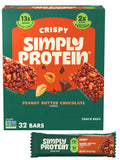 Simply Protein - Crispy Vegan Protein Bars Variety Pack, 3 Flavors - Plant Based, Protein Snacks - 13g Protein, 2g Sugar, 7g Fiber - Gluten Free, Non GMO, Kosher - 12 Bars