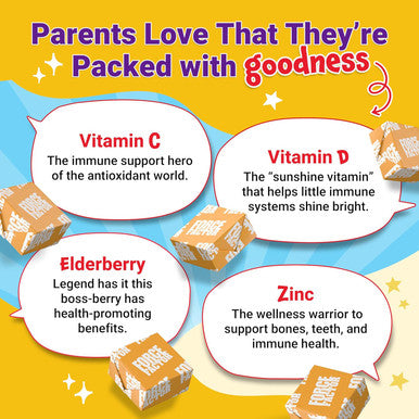 Force Factor Kids Immunity Super Chews Kids Vitamins & Immune Support Supplement with Vitamin D for Kids Elderberry Vitamin C & Zinc 2-Month Supply Non-GMO Apple Berry Flavor 60 Soft Chews