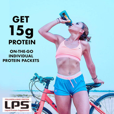 Nutritional Designs Lps Liquid Collagen & Whey Protein Supplement - Non-Gmo Drink, Sugar-- Promotes Healthy Skin & Hair For Men & Women, Peach Mango, Single Serve (25 Packets)