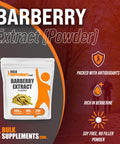 BulkSupplements Barberry Extract Powder - Berberine Supplement, from Barberry Root & Bark - Soy Free - 500mg , 200 Servings (100 Grams - 3.5 oz)