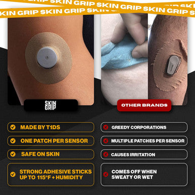 Skin Grip style Libre 2 Sensor Covers Compatible with Infusion Sets Patches w Cutout (Not for Libre 3) 10 14 Days SweatProof Pre-Cut Medical Adhesive Tape CGM Sensor Covers