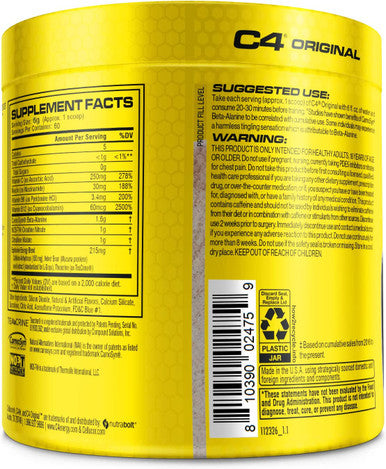 C4 Original Pre Workout Powder Strawberry MargaritaÃƒÆ’Ã¢â‚¬Å¡ | Vitamin C for Immune Support | Sugar Free Preworkout Energy for Men & Women | 150mg Caffeine + Beta Alanine + Creatine | 60 Servings