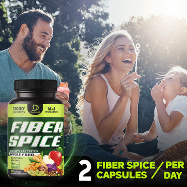16In1 Fiber And Spice Supplement & Advanced Immune Support - 15000Mg With Organic Psyllium, Whole Apple, Flax Seed & More