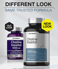 Choline Inositol 1000 mg | 200 Capsules | Non-GMO, Gluten Free Supplement | by Horbaach