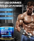 BSSTABBON Creatine Monohydrate Gummies 5000Mg With L-Taurine And Vitamine B12 Per Serving 60 Count