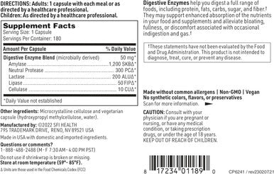 Klaire Labs Sfi Health Digestive Enzymes - Gut Health Supplements With Amylase, Protease, Lactase, Cellulase & Lipase Enzymes For Digestion - Supports Occasional Bloating & Gas (180 Capsules)