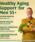 MegaFood Men'S 55+ One Daily - Multivitamin For Men With Vitamin B12 Vitamin C Vitamin D & Zinc - Optimal Aging & Immune Support Supplement - Vegetarian - Made Without 9 Food Allergens - 60 Tabs