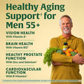 MegaFood Men'S 55+ One Daily - Multivitamin For Men With Vitamin B12 Vitamin C Vitamin D & Zinc - Optimal Aging & Immune Support Supplement - Vegetarian - Made Without 9 Food Allergens - 60 Tabs
