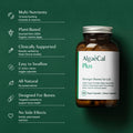 ALGAECAL Plus - Calcium Supplement for Women & Men - Natural Organic Red Algae with Vitamin D3 & K2, Magnesium and 13 Trace Minerals for Bone Health, Easy to Swallow 120 Veggie Caps