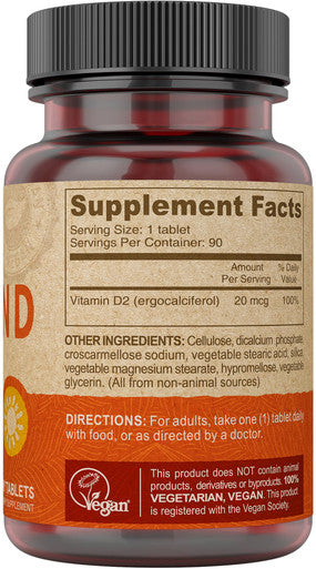 DEVA Vegan Vitamins Vitamin D 800 IU Tabs 90 ct